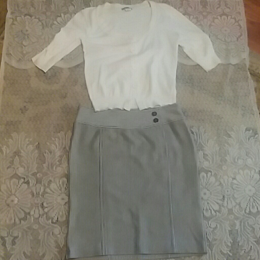 Banana republic skirt and Delia shrug or top